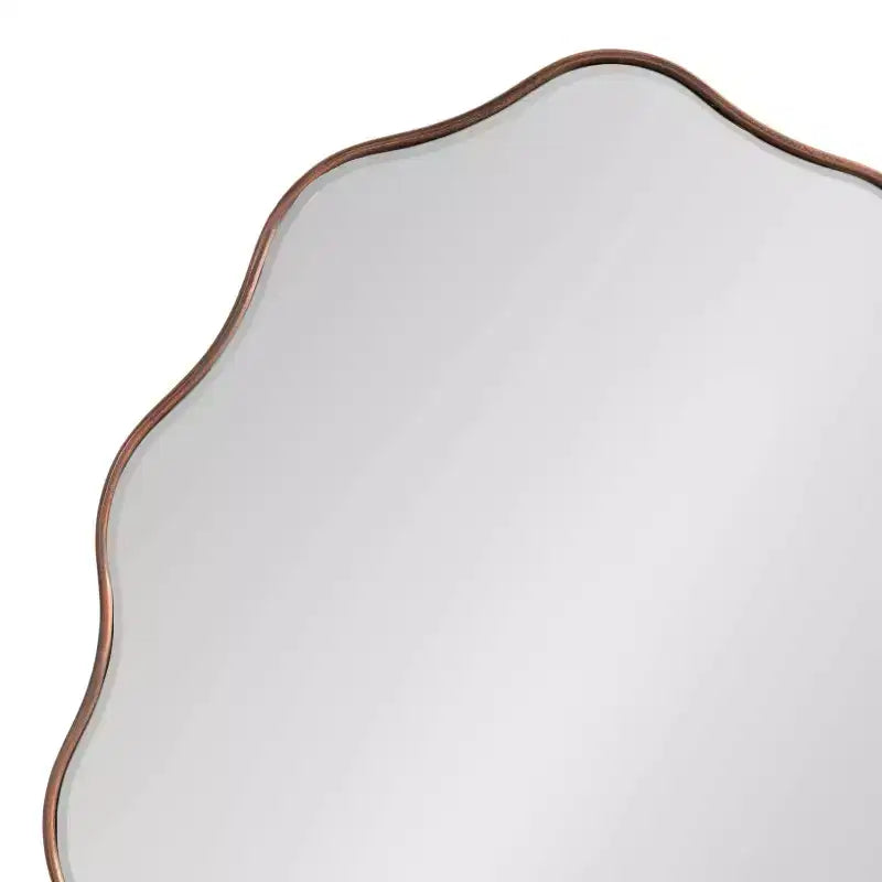 Miroir mural ovale festonné 24"x34", finition bronze