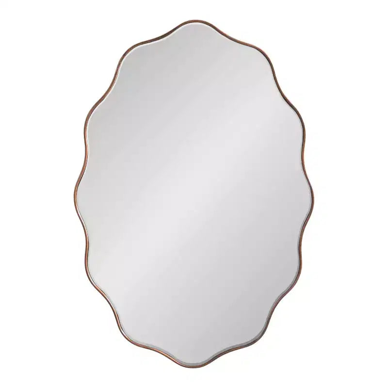 Miroir mural ovale festonné 24"x34", finition bronze