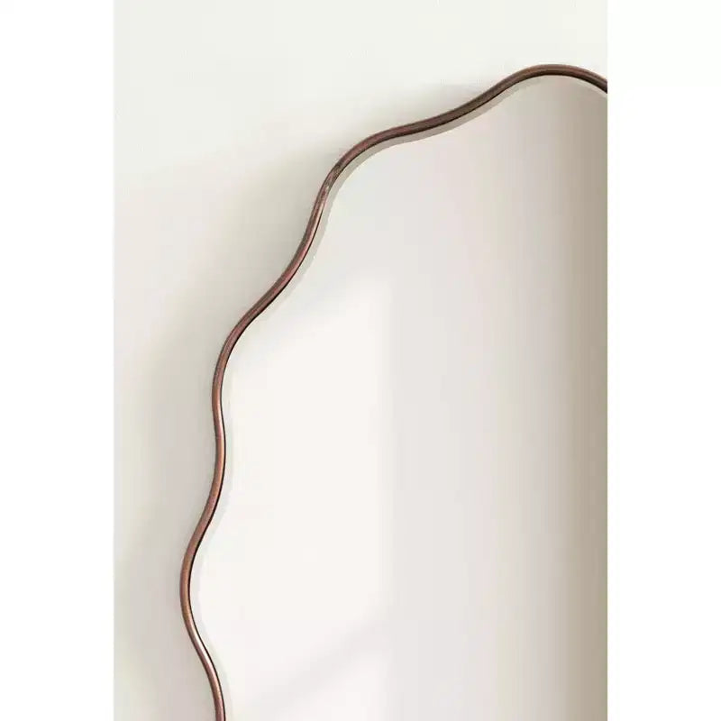 Miroir mural ovale festonné 24"x34", finition bronze