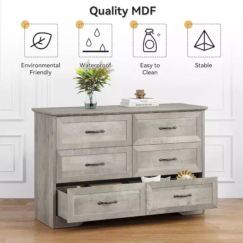 Commode de Chambre à Tiroirs, Commode en Bois pour Placard, Salon, Couloir, Chambre de Bébé, Chambre d'Enfant