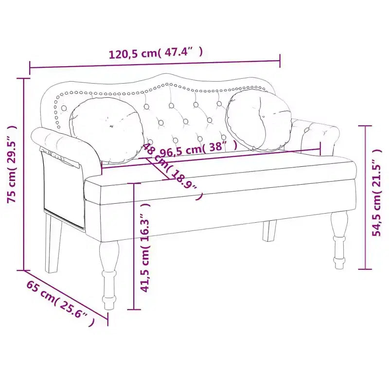Banc rembourré avec coussins, velours vert foncé, 120,4 x 65 x 74,9 cm