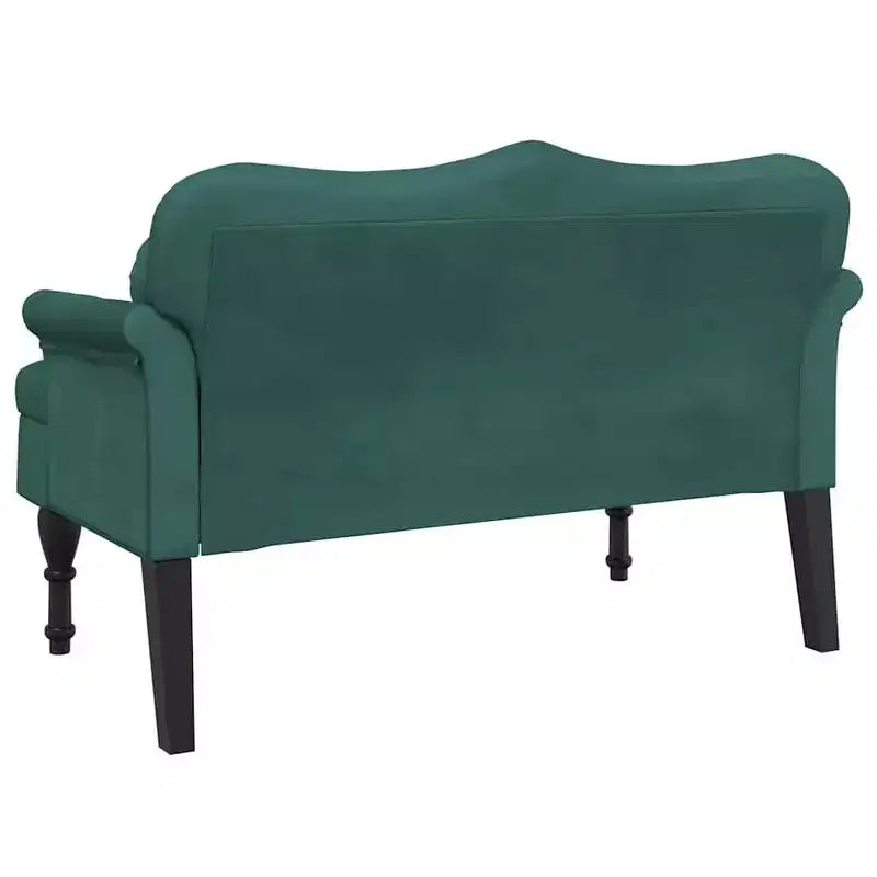 Banc rembourré avec coussins, velours vert foncé, 120,4 x 65 x 74,9 cm