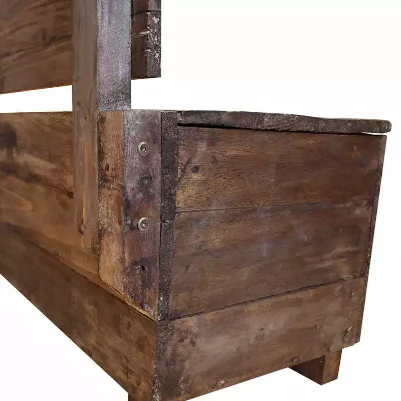 Banc de rangement en bois d'acajou massif, 33,9"x15,7"x23,6"