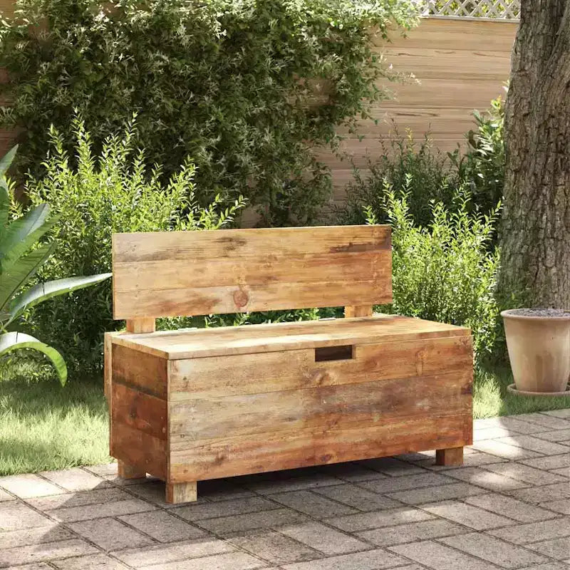 Banc de rangement en bois d'acajou massif, 33,9"x15,7"x23,6"