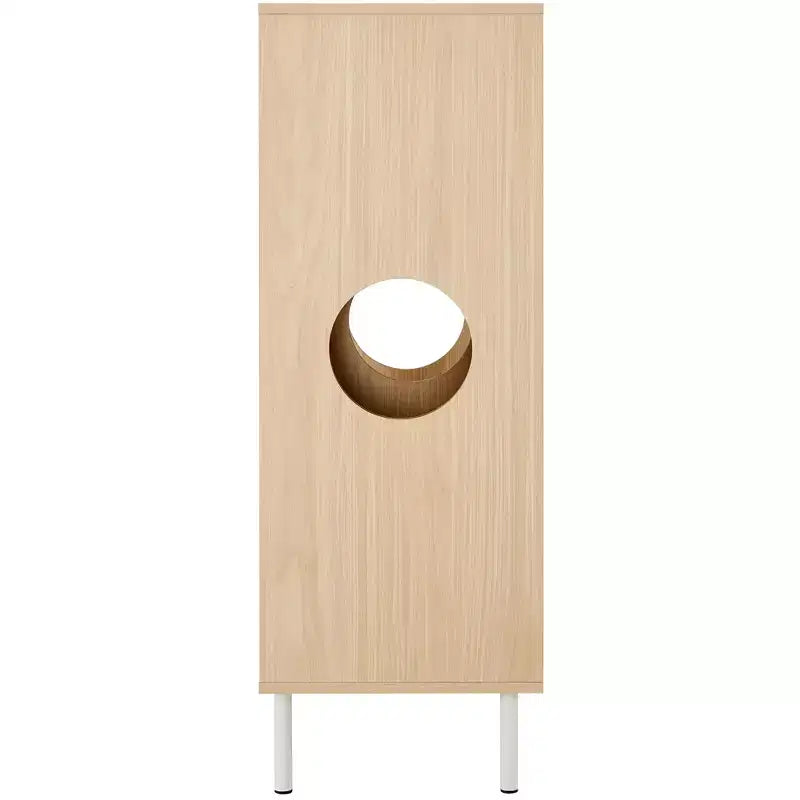 44.5 Grande Bibliothèque avec Rangement, Arbre à Chat Style Meuble, Tour Arbre à Chat Autonome, Bibliothèque Ouverte Multifonctionnelle pour la Maison