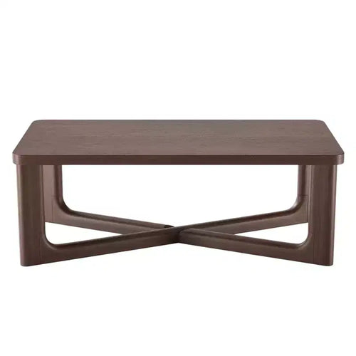HomeRoots 50 Walnut Solid Wood Cross Legs Coffee Table