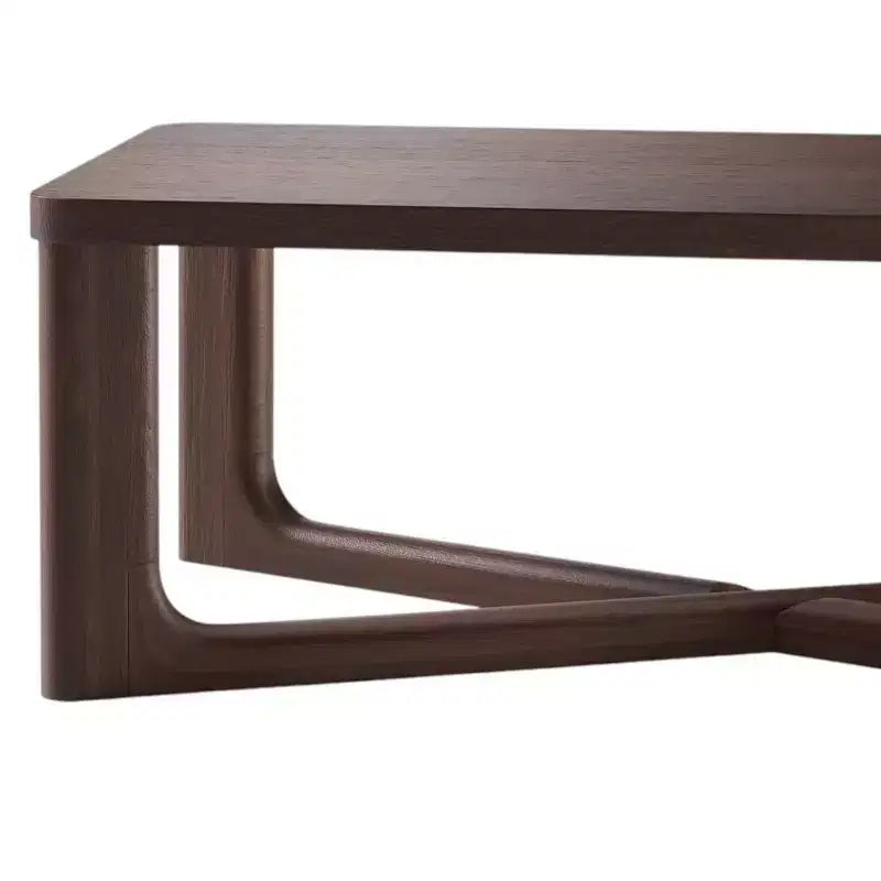 Table basse à pieds croisés en bois massif de noyer de 50 po