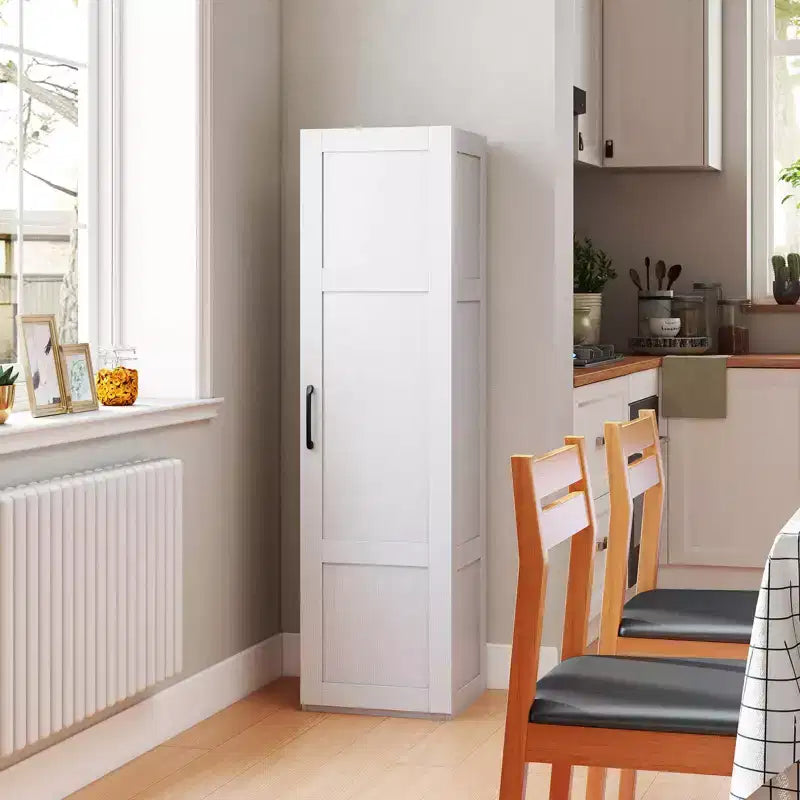 Meuble de rangement 4 niveaux avec porte, Armoire de salle de bain autoportante pour petits espaces, Noir/Naturel/Blanc