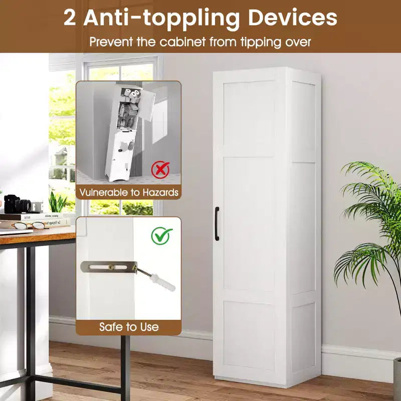 Meuble de rangement 4 niveaux avec porte, Armoire de salle de bain autoportante pour petits espaces, Noir/Naturel/Blanc