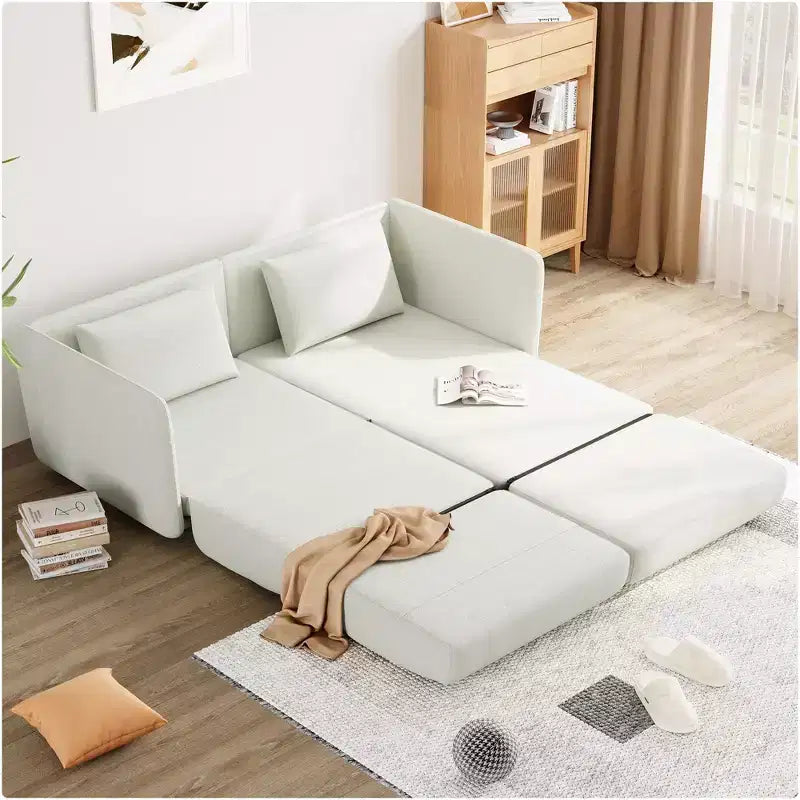 Canapé-lit queen size de 168 cm, canapé-lit queen size avec tissu lin 360G et oreillers, adapté au salon