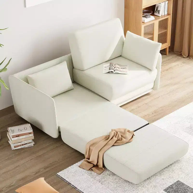 Canapé-lit queen size de 168 cm, canapé-lit queen size avec tissu lin 360G et oreillers, adapté au salon