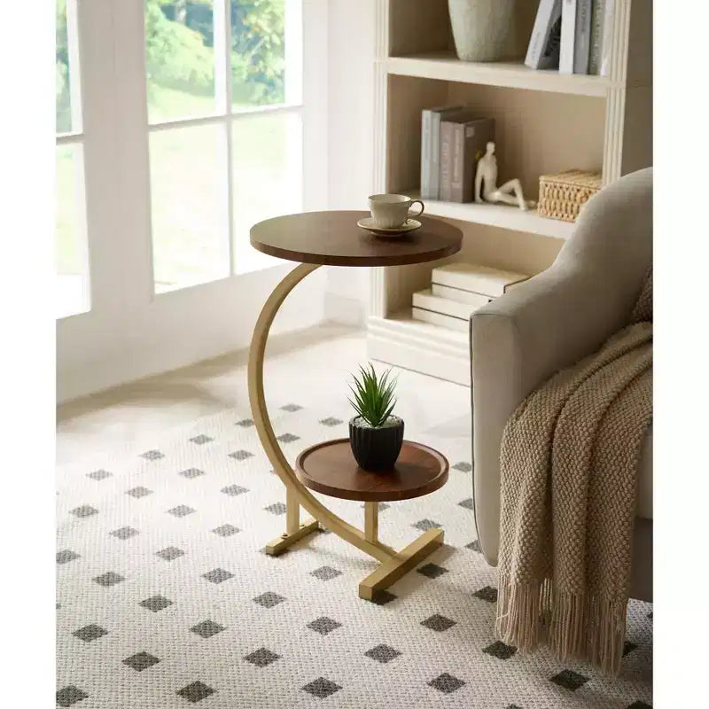 Table d'appoint ovale moderne, table d'appoint en faux marbre à deux étagères, petite table d'appoint pour le salon ou la chambre à coucher