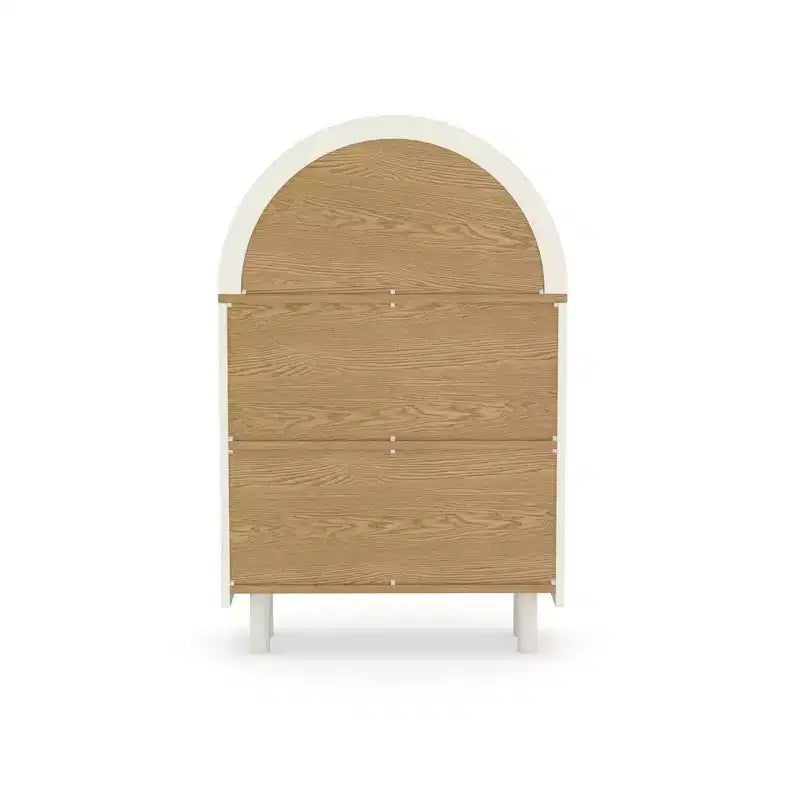 Bibliothèque de rangement moderne à 3 niveaux de 95 cm de haut avec arche