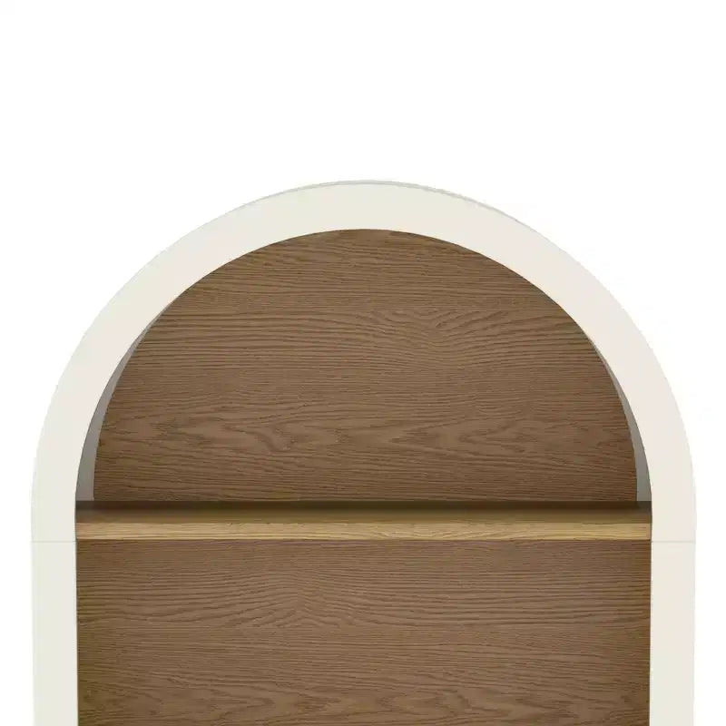 Bibliothèque de rangement moderne à 3 niveaux de 95 cm de haut avec arche