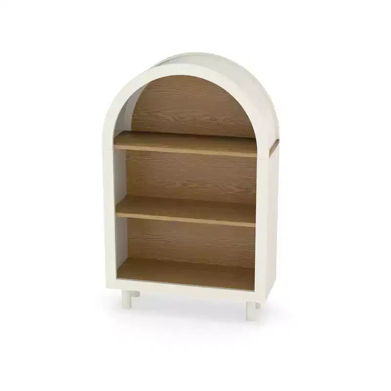 Bibliothèque de rangement moderne à 3 niveaux de 95 cm de haut avec arche