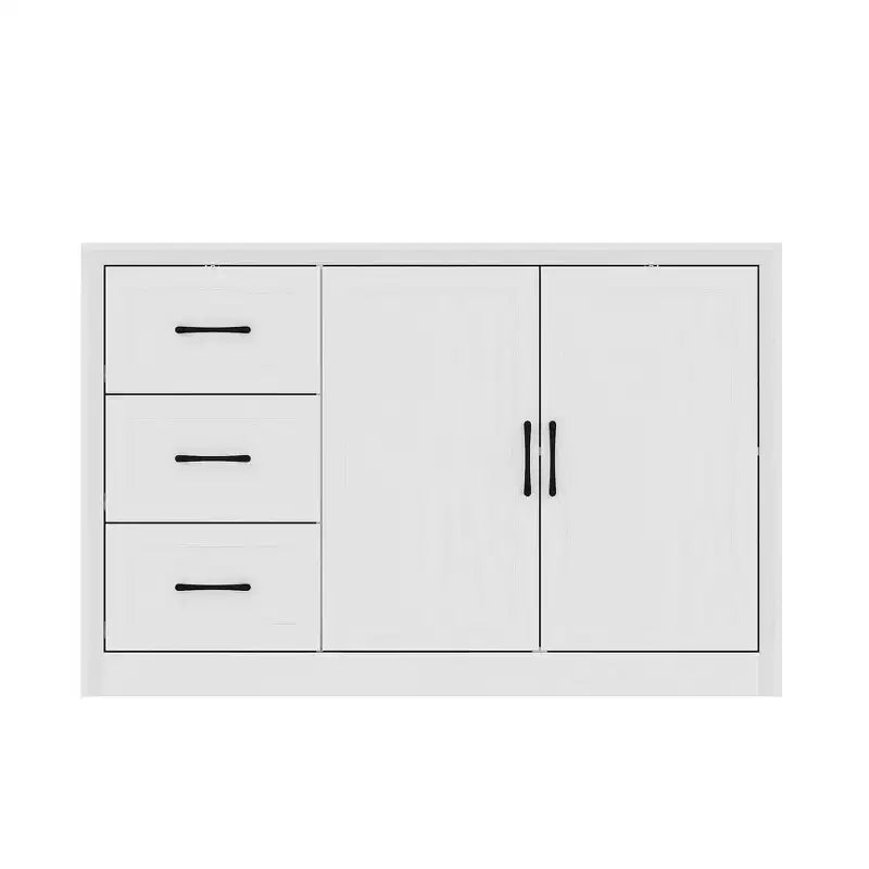 Meuble de Rangement/Buffet de Cuisine Effet Bois avec Dispositif Anti-Basculement, 3 Tiroirs + 2 Portes pour Cuisine ou Salon