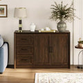 Meuble de Rangement/Buffet de Cuisine Effet Bois avec Dispositif Anti-Basculement, 3 Tiroirs + 2 Portes pour Cuisine ou Salon