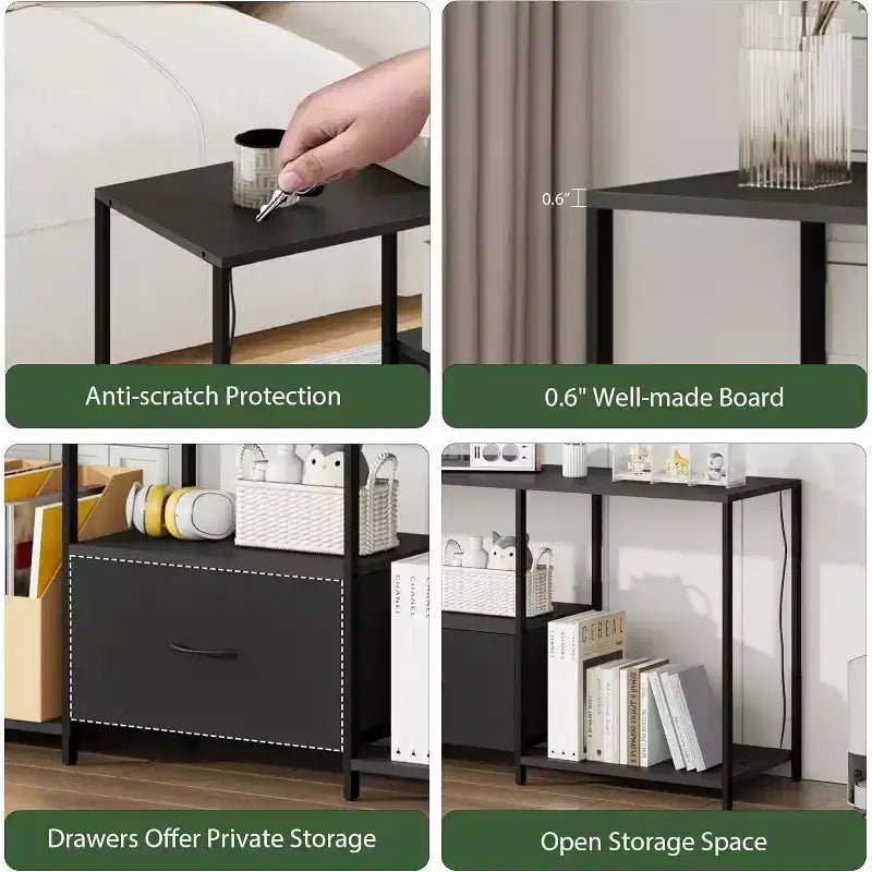 Meuble TV LED pour téléviseurs jusqu'à 55 pouces, meuble de divertissement avec lumières LED et étagères de rangement ouvertes, console multimédia moderne pour salon, chambre à coucher