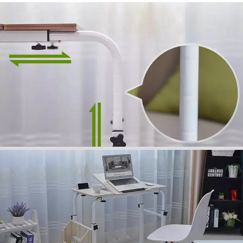 Table de lit à roulettes - Bureau d'ordinateur portable, hauteur et longueur réglables, table pour lit d'hôpital ou usage domestique