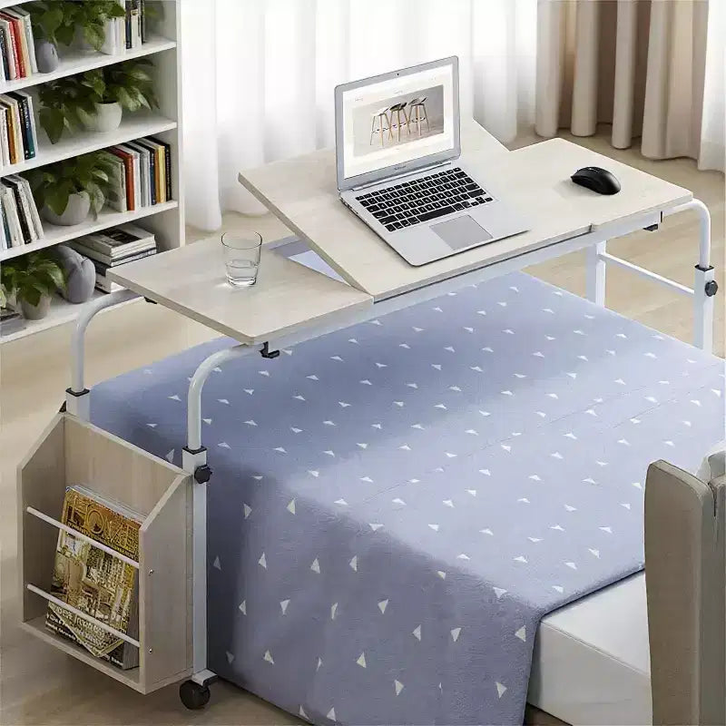Table de lit à roulettes - Bureau d'ordinateur portable, hauteur et longueur réglables, table pour lit d'hôpital ou usage domestique
