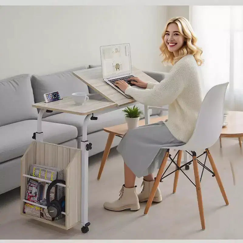 Table de lit à roulettes - Bureau d'ordinateur portable, hauteur et longueur réglables, table pour lit d'hôpital ou usage domestique