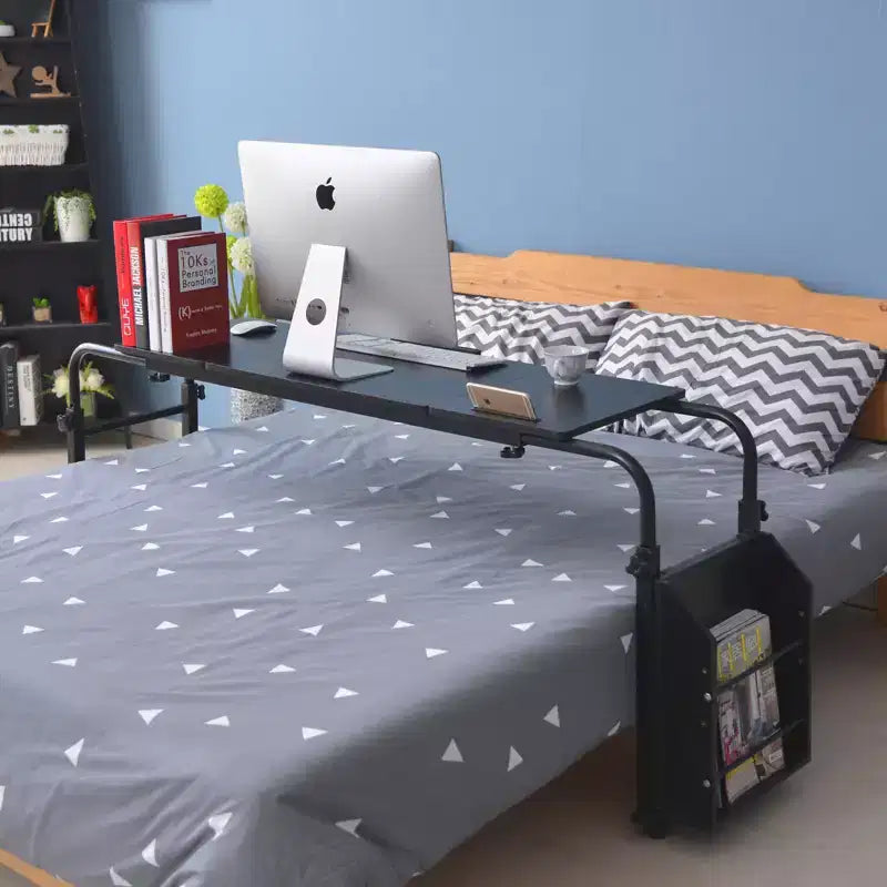 Table de lit à roulettes - Bureau d'ordinateur portable, hauteur et longueur réglables, table pour lit d'hôpital ou usage domestique