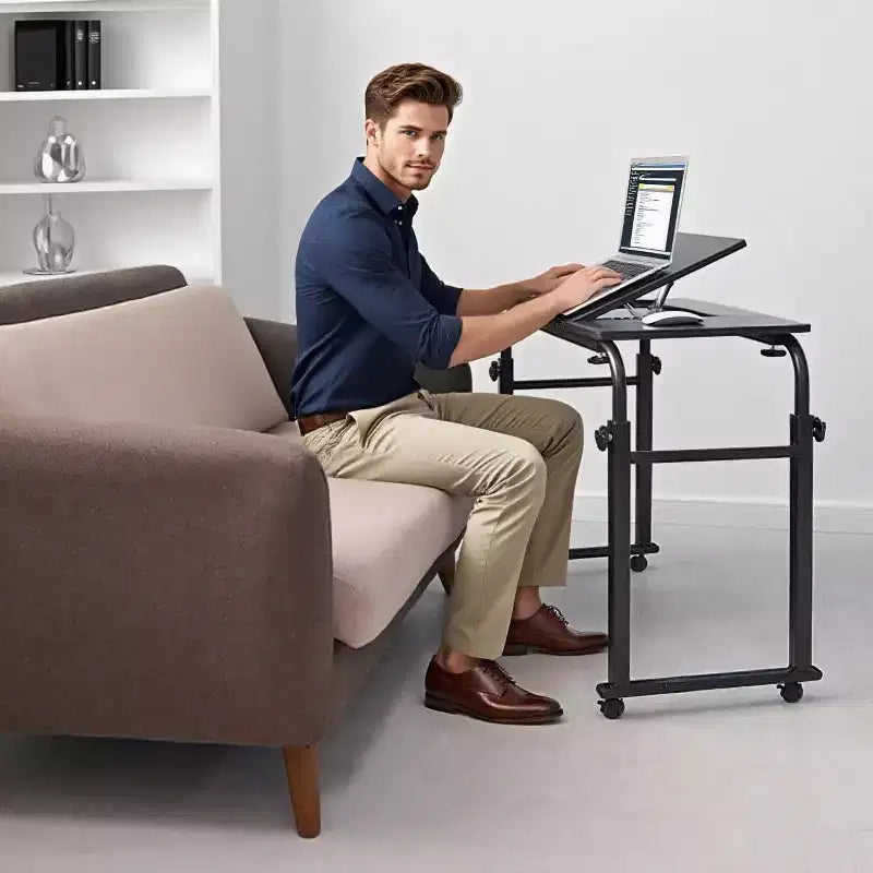 Table de lit à roulettes - Bureau d'ordinateur portable, hauteur et longueur réglables, table pour lit d'hôpital ou usage domestique