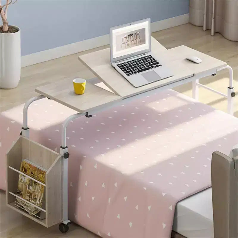 Table de lit à roulettes - Bureau d'ordinateur portable, hauteur et longueur réglables, table pour lit d'hôpital ou usage domestique
