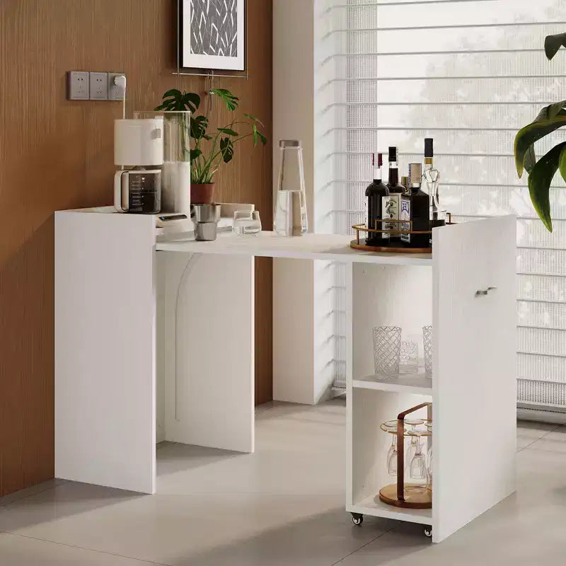 Bureau d'ordinateur pliable de 50 pouces avec étagère, table d'extension de bureau à domicile avec roues, petit bureau d'étude avec étagères de rangement sans dossier