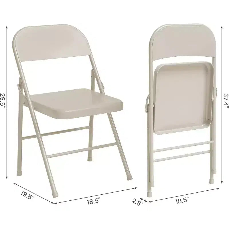 Chaises pliantes tout acier avec dossier, chaises de salle à manger pliables en métal robuste supportant jusqu'à 150 kg, pour bureau, événements intérieurs et extérieurs