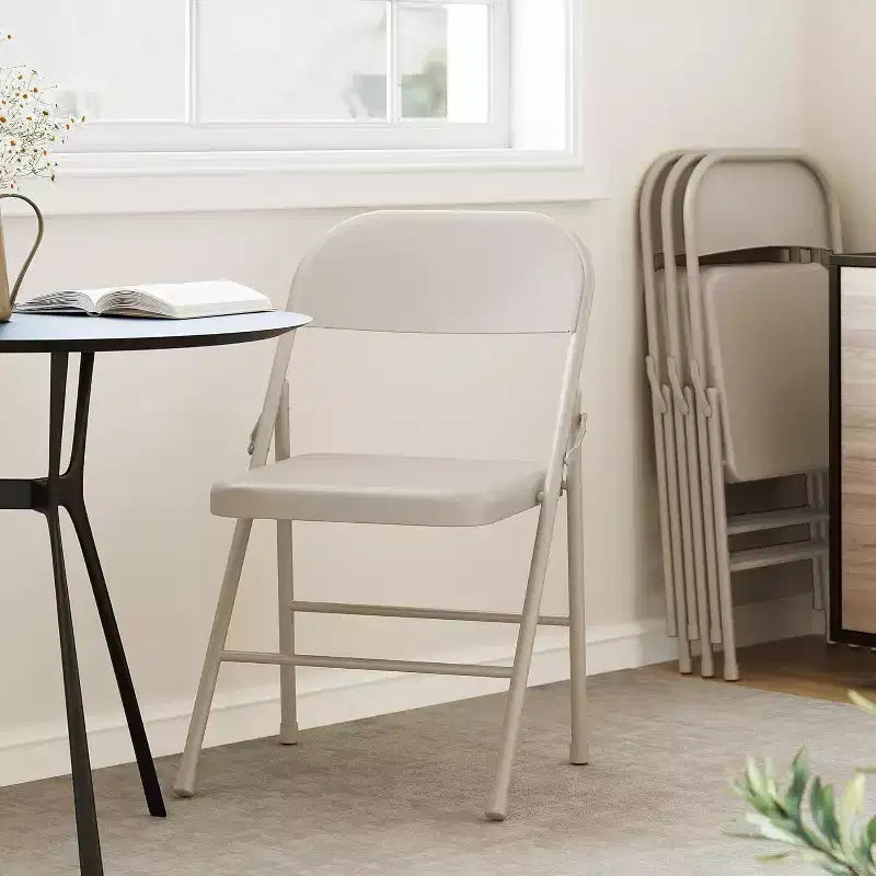 Chaises pliantes tout acier avec dossier, chaises de salle à manger pliables en métal robuste supportant jusqu'à 150 kg, pour bureau, événements intérieurs et extérieurs