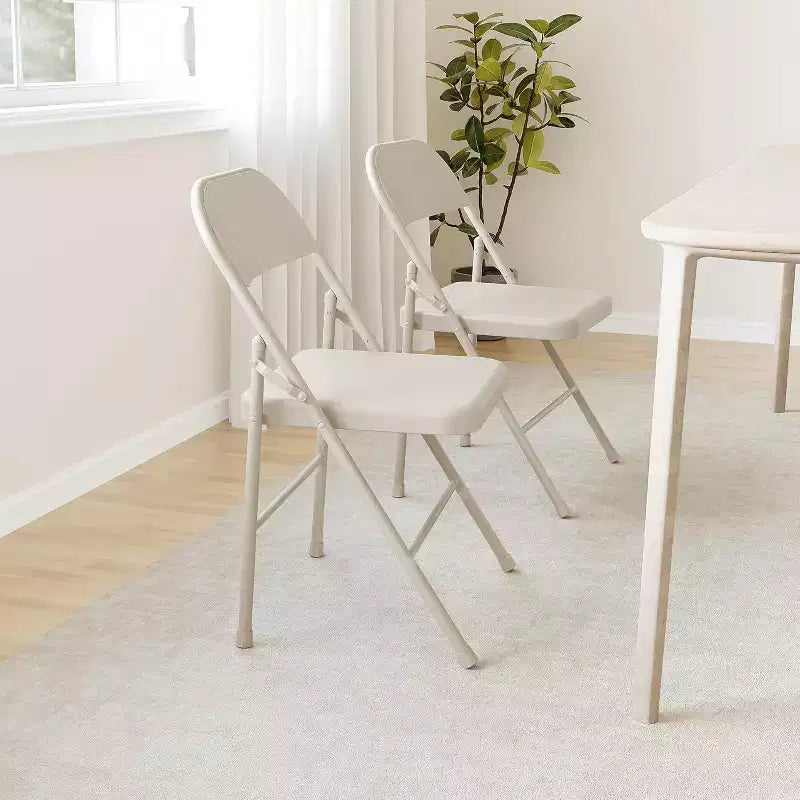 Chaises pliantes tout acier avec dossier, chaises de salle à manger pliables en métal robuste supportant jusqu'à 150 kg, pour bureau, événements intérieurs et extérieurs
