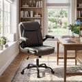 Chaise de bureau en cuir avec accoudoirs relevables, fonction bascule et hauteur réglable