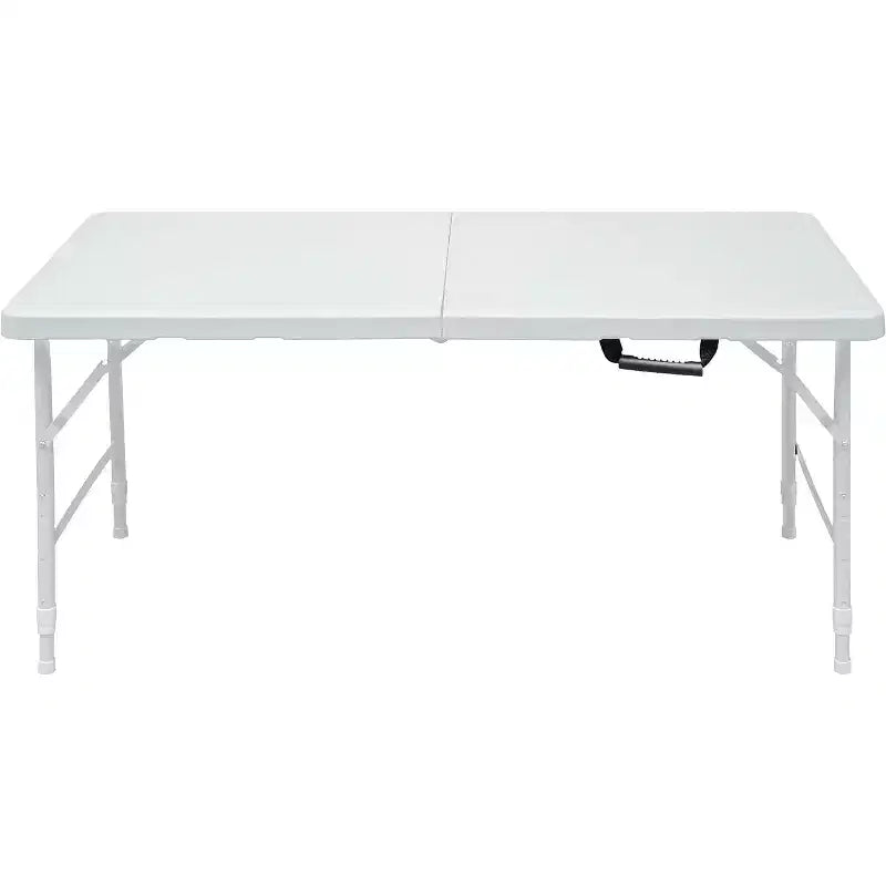 Table pliante robuste 4FT, Table pliable portable en plastique avec poignée, Pieds antidérapants, Étanche et facile à nettoyer, pour utilisation intérieure et extérieure