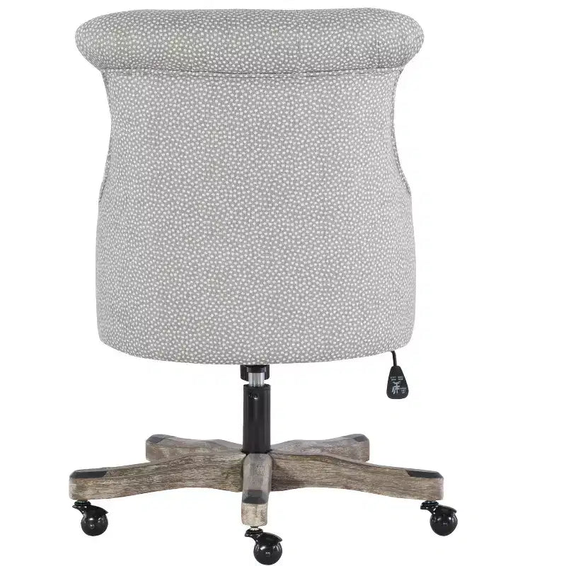 Chaise de bureau ergonomique avec piètement en noyer, réglable en hauteur et pivotante