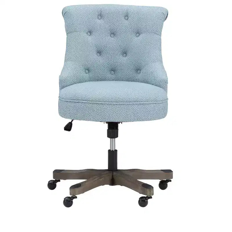 Chaise de bureau ergonomique avec piètement en noyer, réglable en hauteur et pivotante