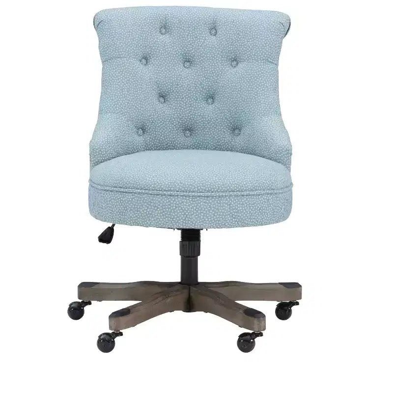 Chaise de bureau ergonomique avec piètement en noyer, réglable en hauteur et pivotante