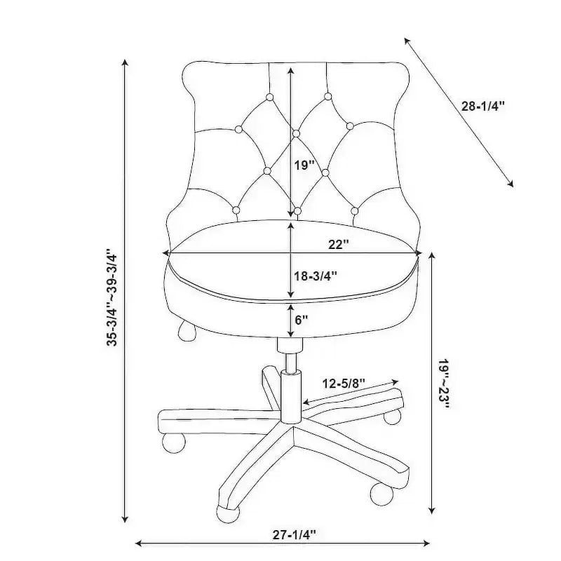 Chaise de bureau ergonomique avec piètement en noyer, réglable en hauteur et pivotante