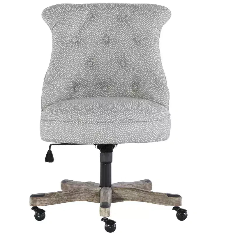 Chaise de bureau ergonomique avec piètement en noyer, réglable en hauteur et pivotante