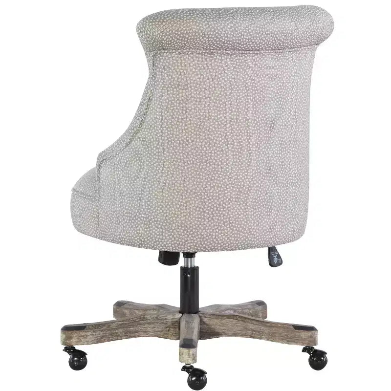 Chaise de bureau ergonomique avec piètement en noyer, réglable en hauteur et pivotante