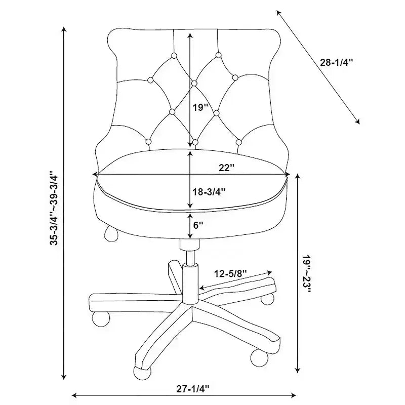 Chaise de bureau ergonomique avec piètement en noyer, réglable en hauteur et pivotante
