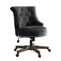 Chaise de bureau ergonomique avec piètement en noyer, réglable en hauteur et pivotante
