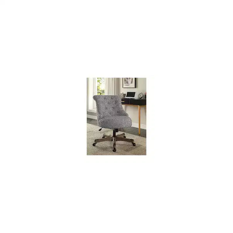 Chaise de bureau ergonomique avec piètement en noyer, réglable en hauteur et pivotante