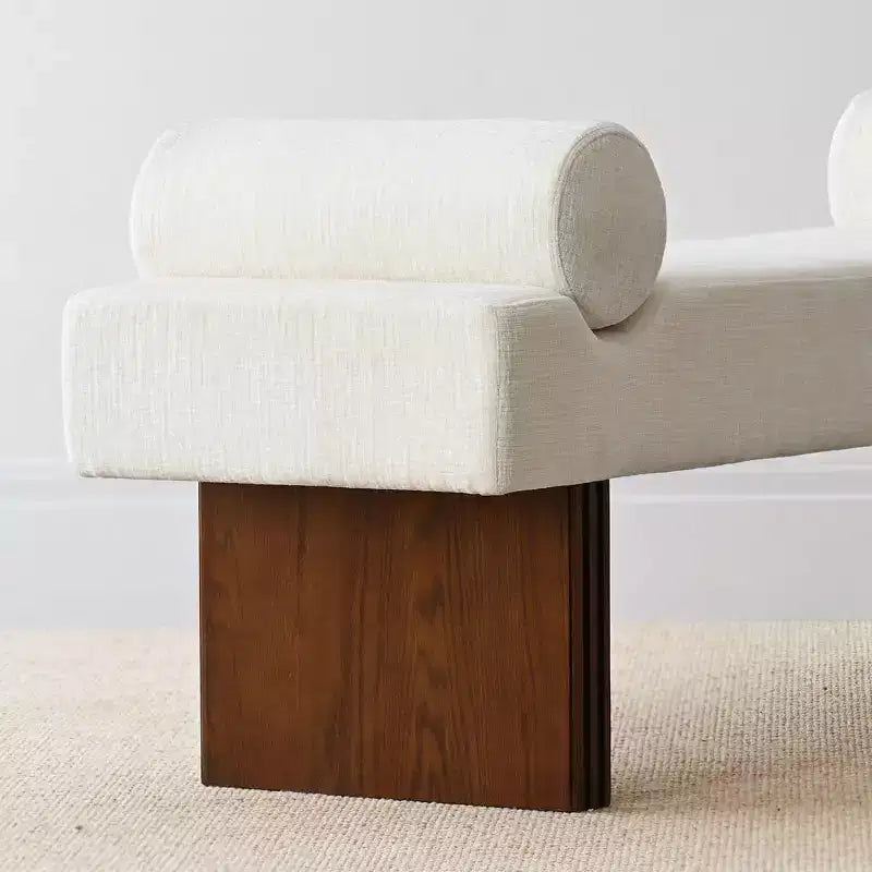 Banc moderne en chenille rembourré de 152 cm avec coussins décoratifs, banc d'entrée avec siège rembourré, banc de bout de lit pour chambre ou salon