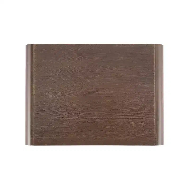 Table de chevet moderne incurvée avec panneau à relief géométrique, table de chevet à 2 tiroirs entièrement assemblée avec étagère ouverte, noyer