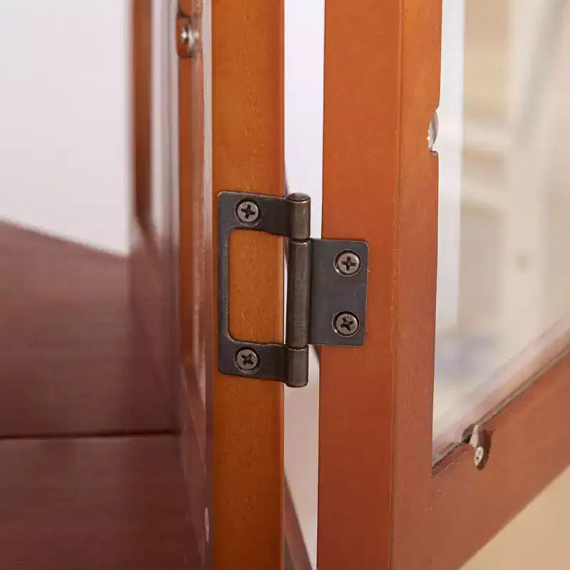 Meuble haut de buanderie avec portes métalliques ajourées et étagères réglables