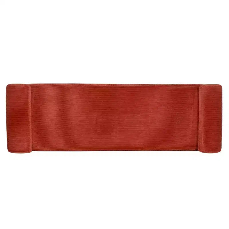 Banc rembourré en velours côtelé rouille