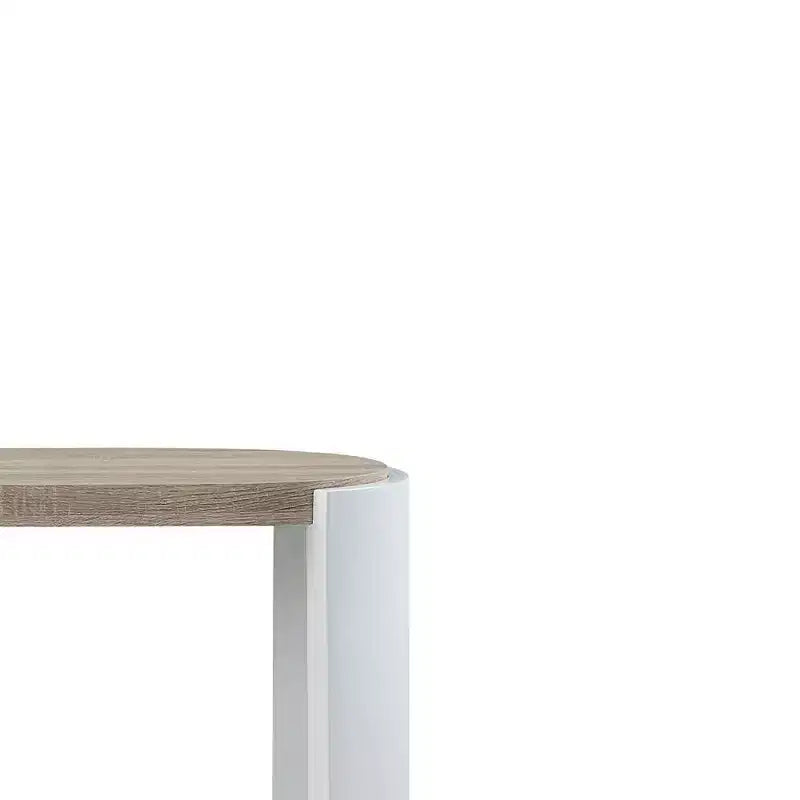 Console, blanc/chêne finition laquée brillante avec étagère ouverte
