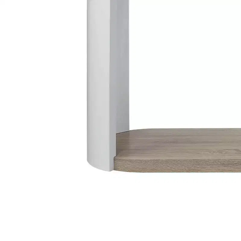 Console, blanc/chêne finition laquée brillante avec étagère ouverte