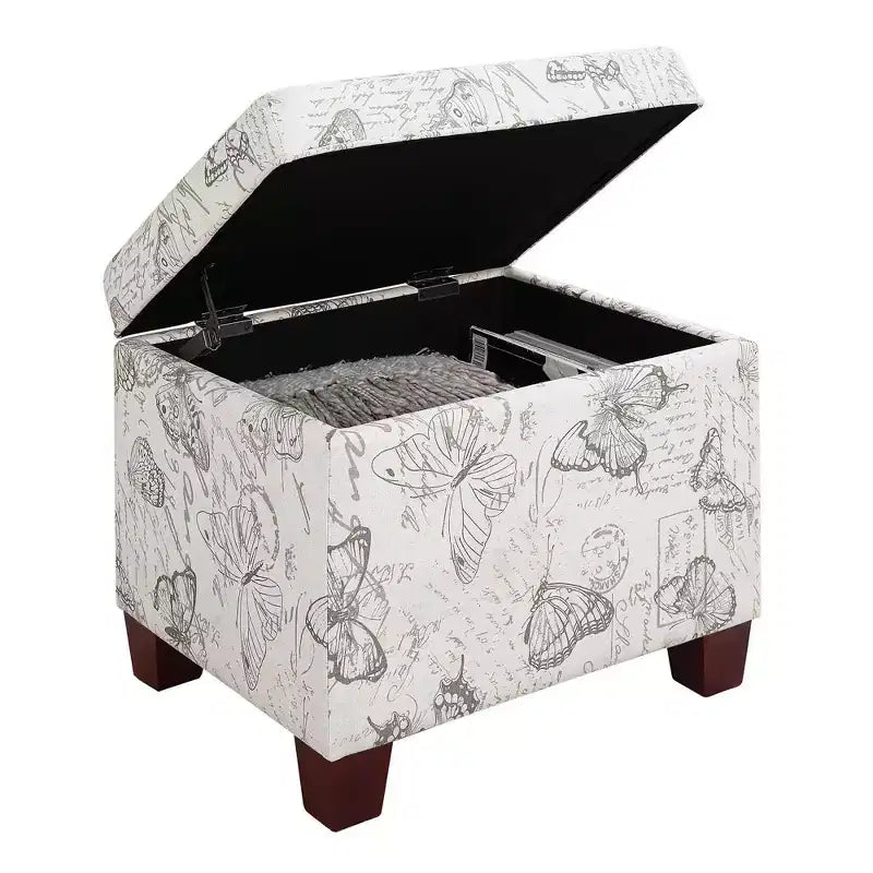 Pouf de rangement avec siège rembourré